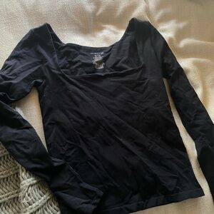 Free People Elegant Black Top slimming